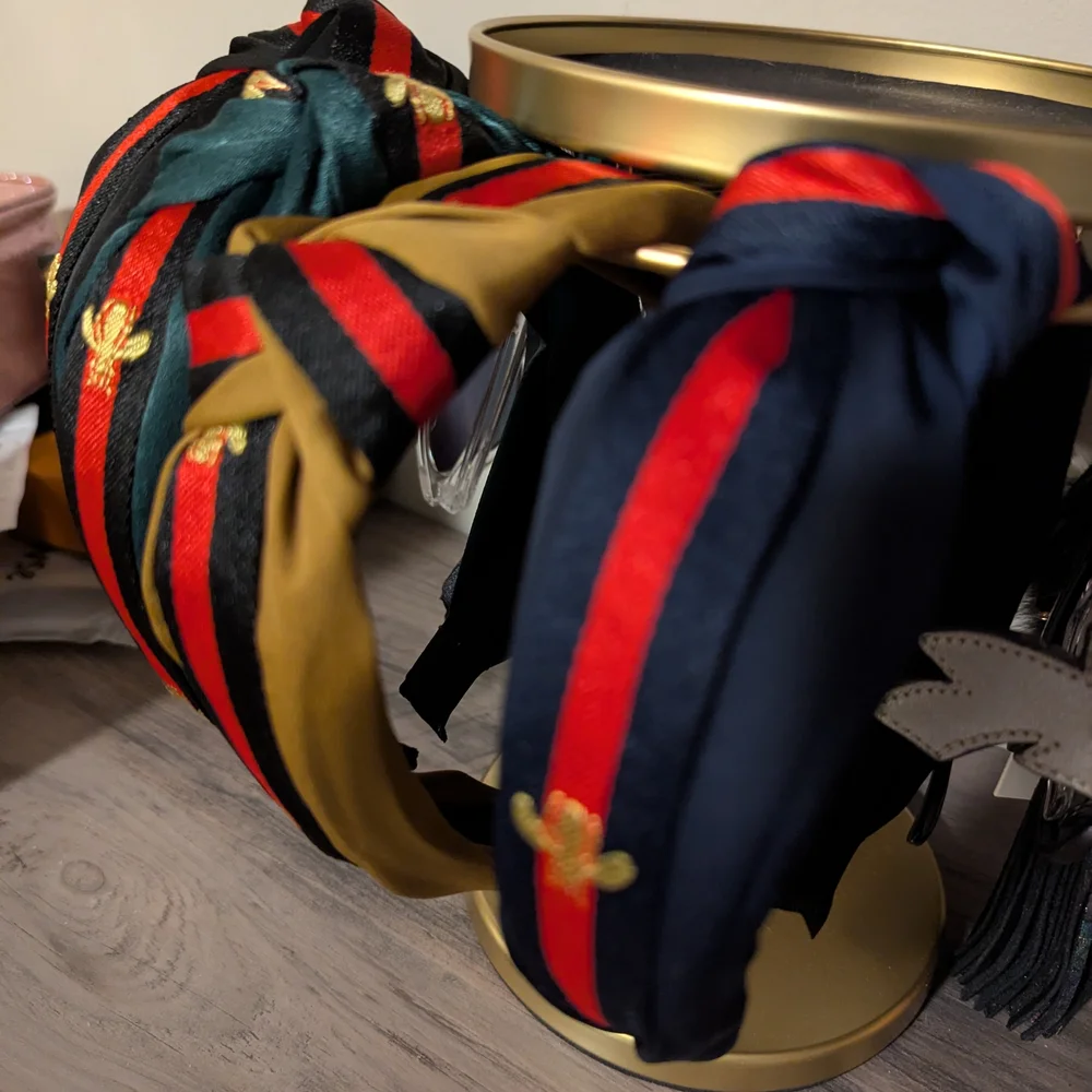 Fashion Bee Headband (Choose 1: Black, Green, Navy, Gold)